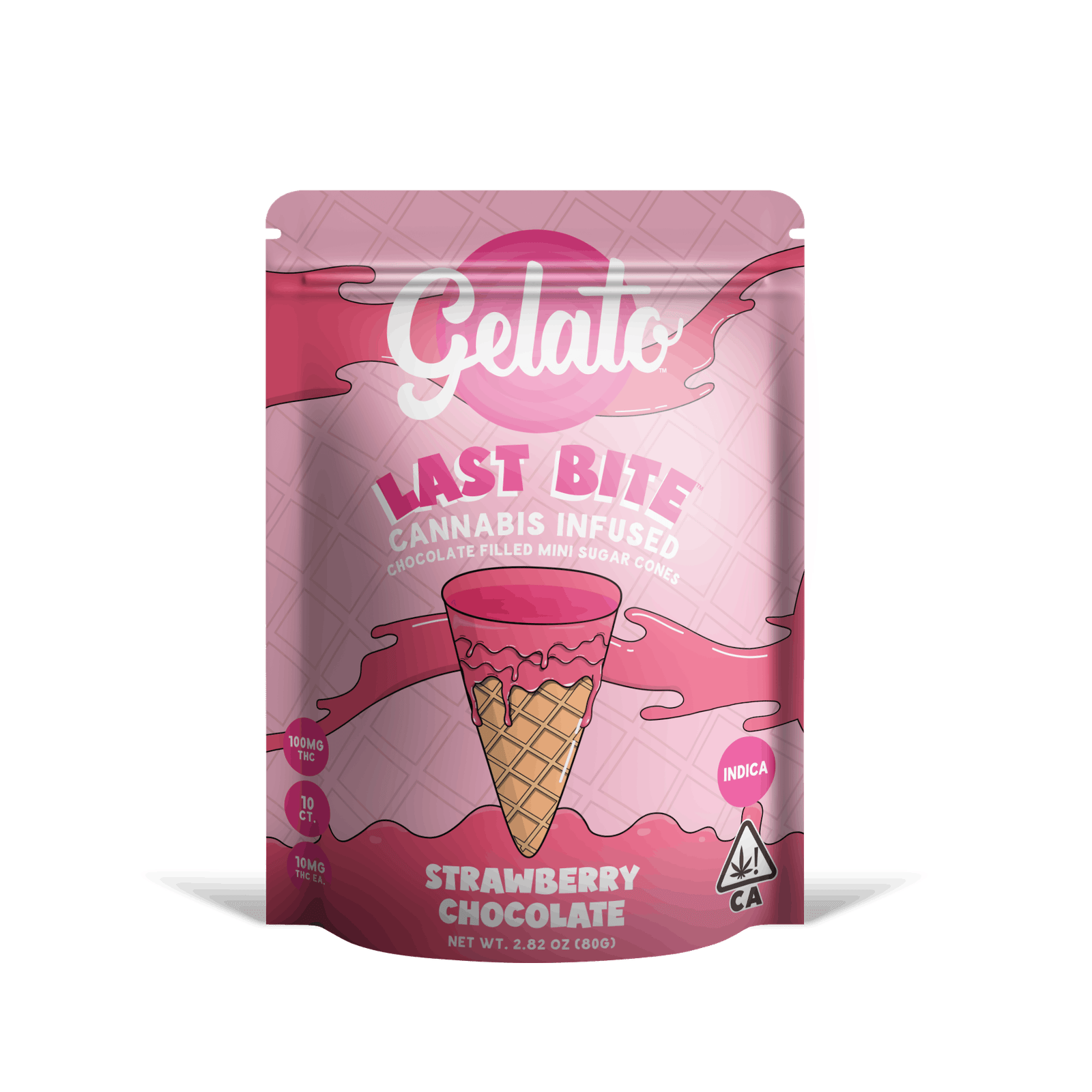 GELATO | Last Bites Strawberry Chocolate Mini Cones – 100mg